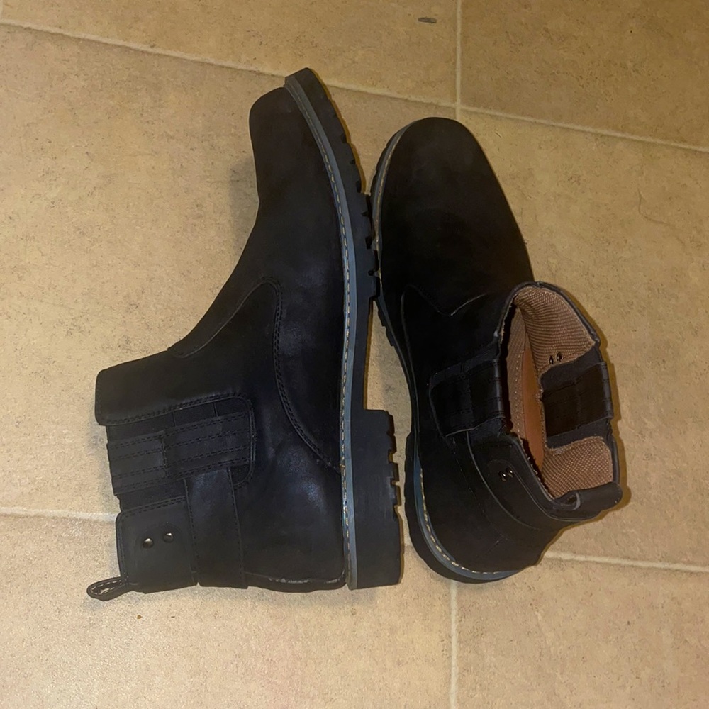 SOLO MEN'S BOOTS NAVY BLUE RAM FAUX LEATHER UPPER SIZE 12